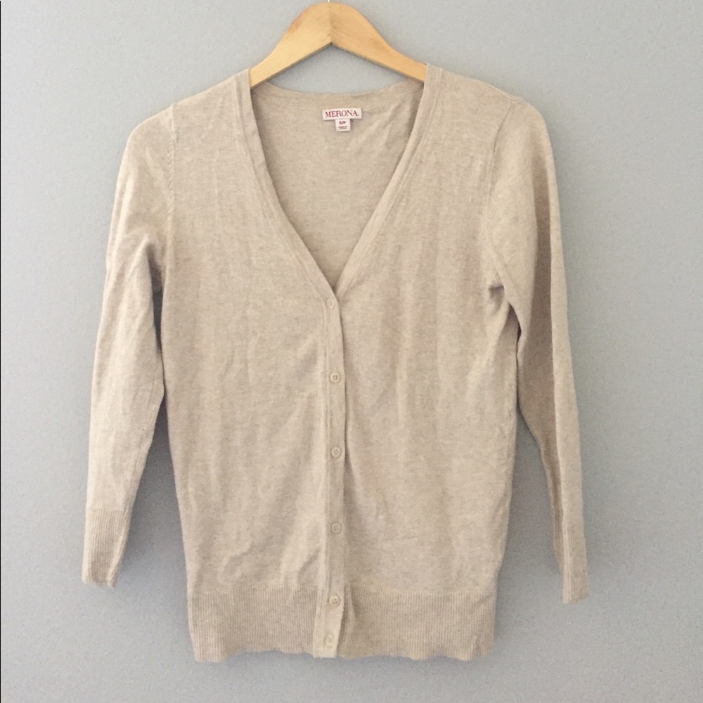 Merona 3/4 Tan Cardigan