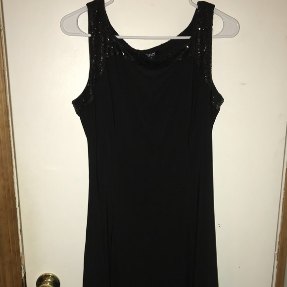 Chaps large black dress with sequin accent - Picture 1 of 5