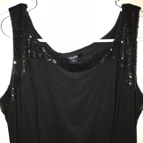 Chaps large black dress with sequin accent - Picture 2 of 5