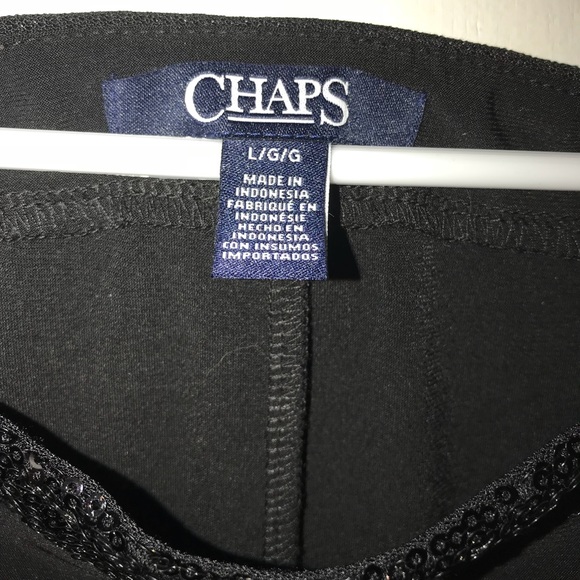 Chaps large black dress with sequin accent - Picture 4 of 5
