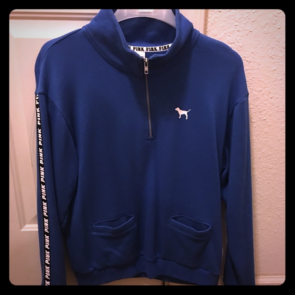 PINK blue 3/4 zip sweatshirt 💙