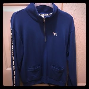 PINK blue 3/4 zip sweatshirt 💙