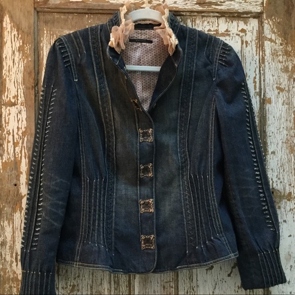 elie tahari jean jacket