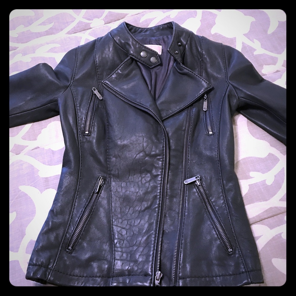 Michael Kors Genuine Leather Moto Jacket