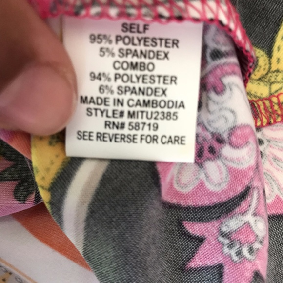 Elementz Long Sleeve Damask Belt Print Color Top L - Picture 7 of 7