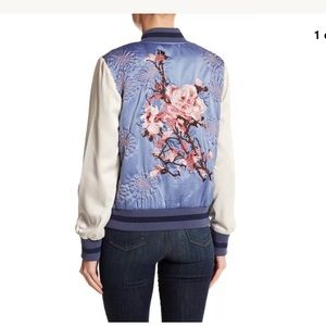 Max Studio Satin Bomber Varsity Jacket NWT size M