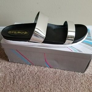 Metallic sandals