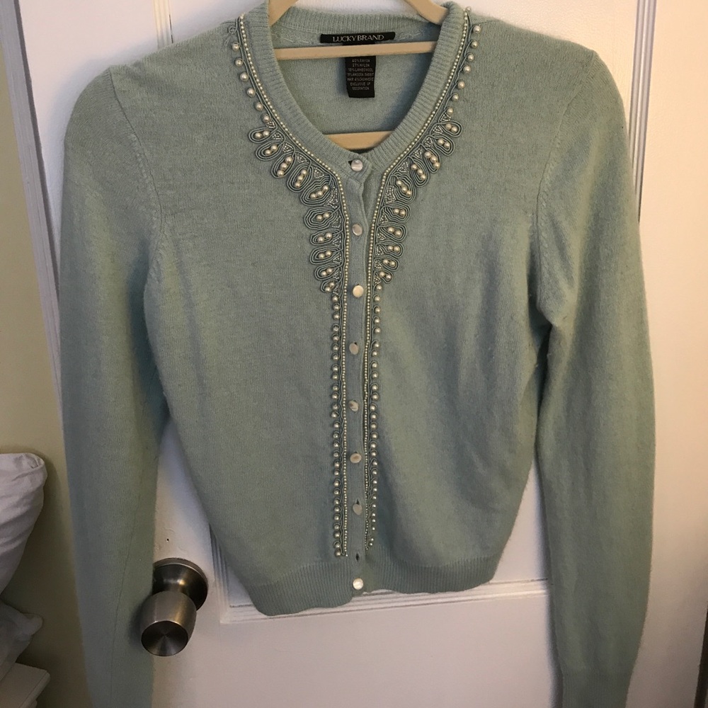 Beautiful Embellished Lucky Brand Cardigan Sweater