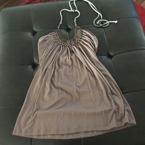 Light brown halter beaded tunic