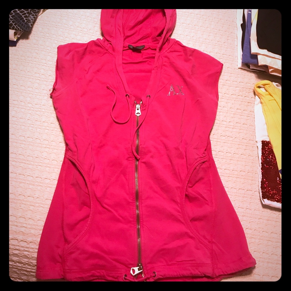Pink A/X sleeveless with hoodie