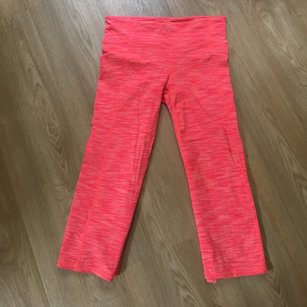 Athleta Capri pants. MED. bright coral!