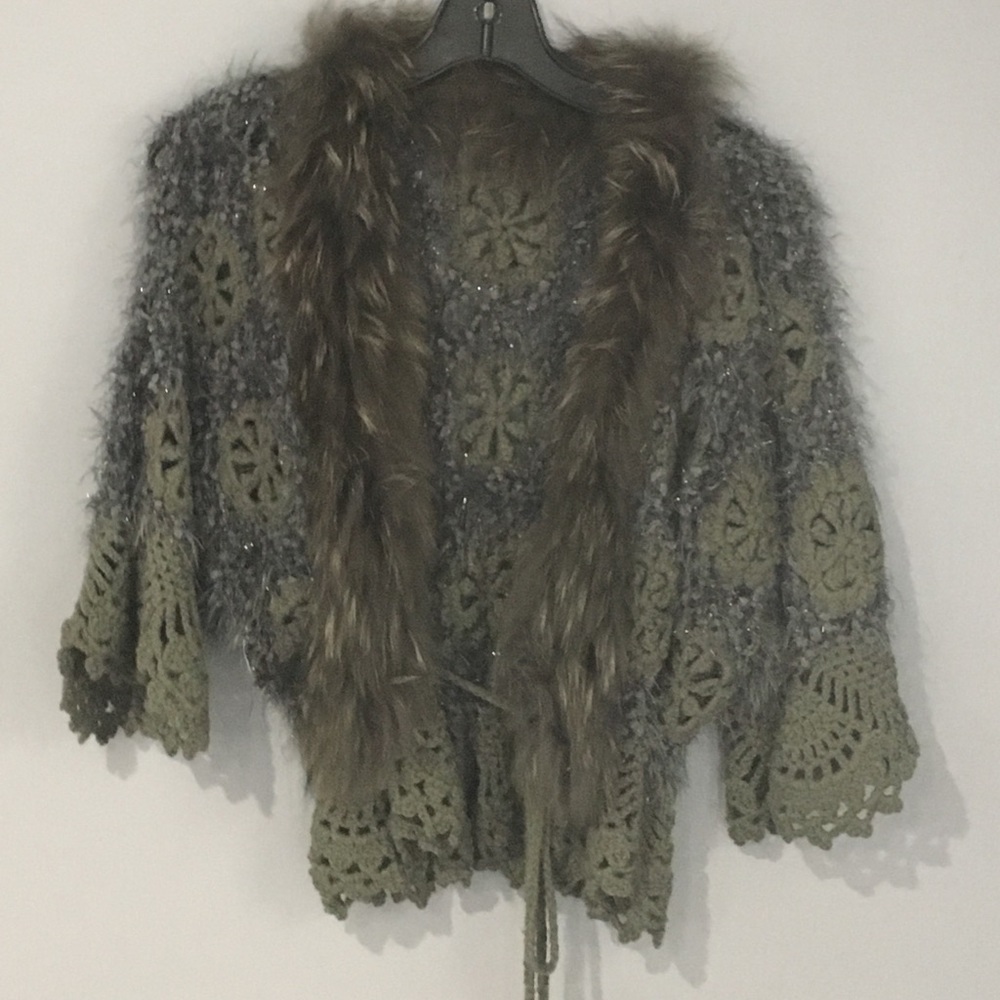 Cartise knit/fur sweater