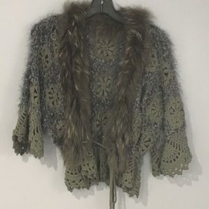 Cartise knit/fur sweater