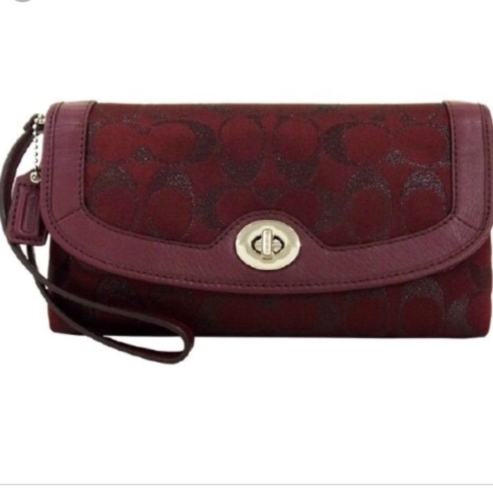 Coach signature PVC Campbell Metallic Wristlet