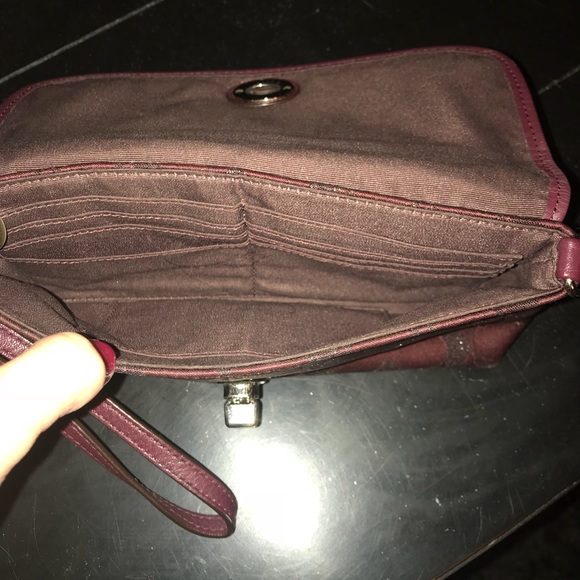 Coach signature PVC Campbell Metallic Wristlet - Picture 2 of 5