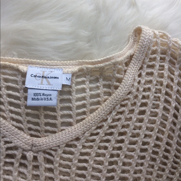 Calvin Klein Cream Knit Top - Picture 1 of 4