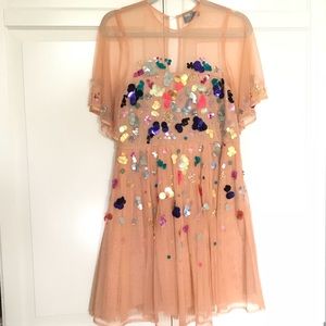 ASOS mesh scattered sequin mini dress