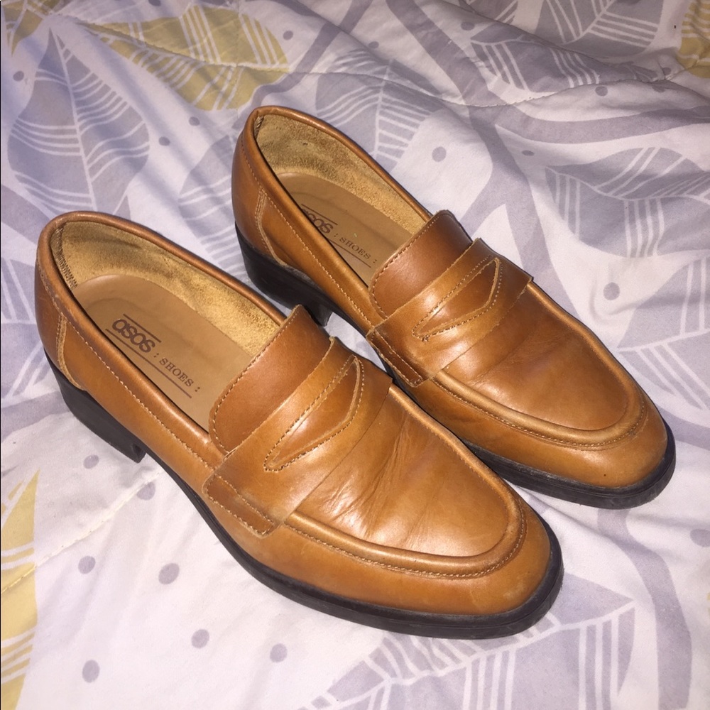 Genuine leather penny loafers by Asos