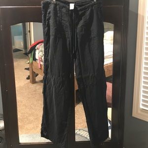 Size 4 wide leg black linen pants