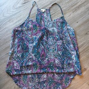 Lily White Paisley Floral Wrap Style Tank Top