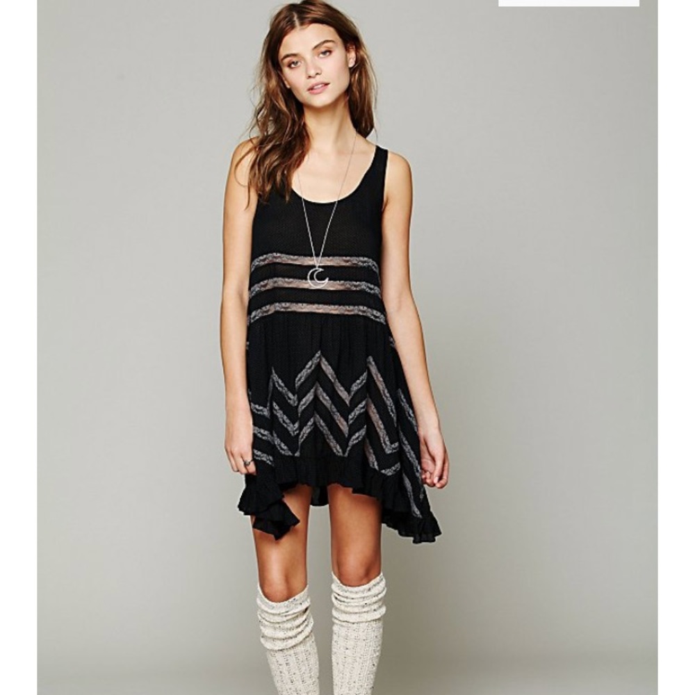 Free People Voile and Lace Trapeze Slip Dress
