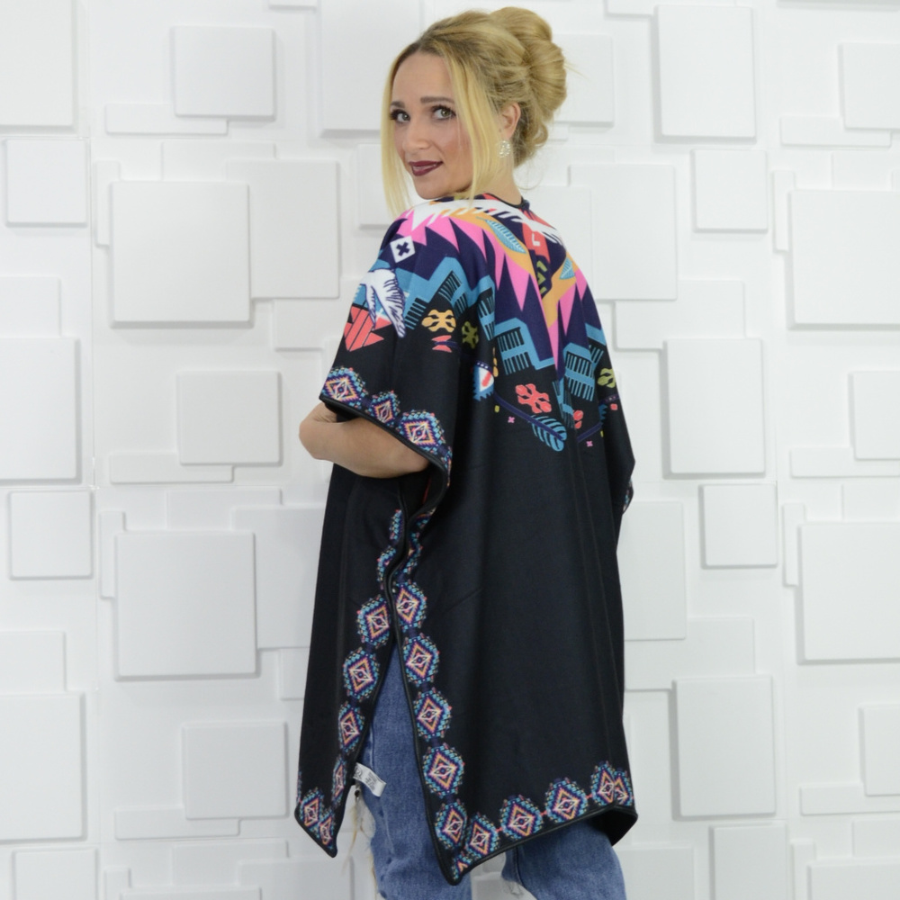 COLORFUL PONCHO WRAP - Picture 4 of 4