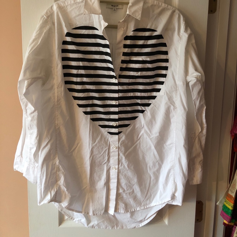 Oversized Madewell button top top