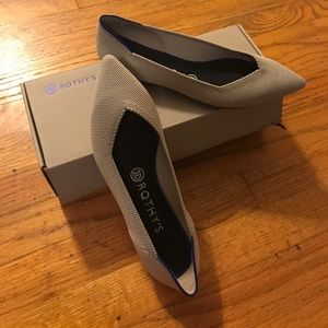 Rothy's Flax Birdseye pointed toe ballet flats NWB