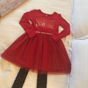 Christmas dress and festive tights