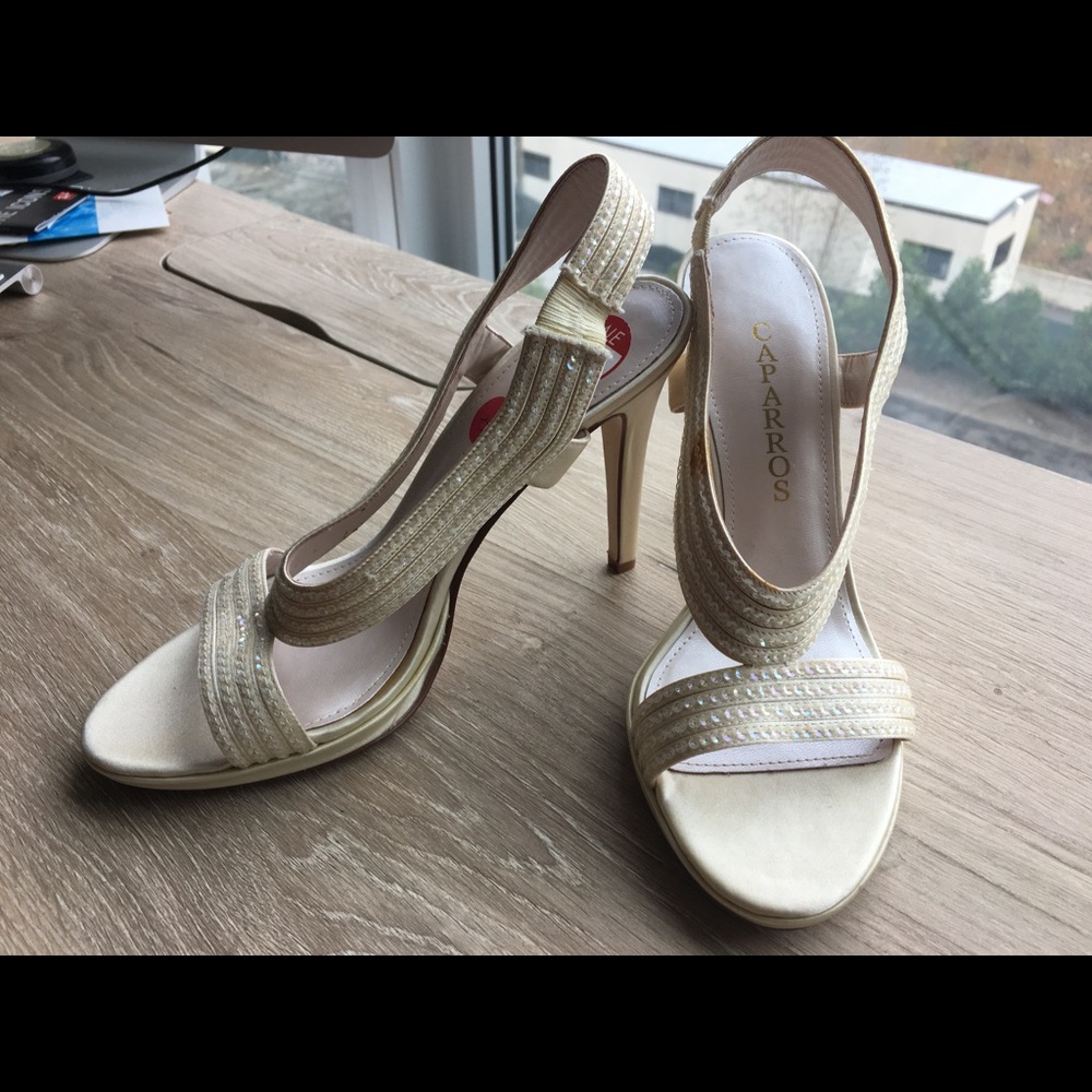 Sparkly ivory heels
