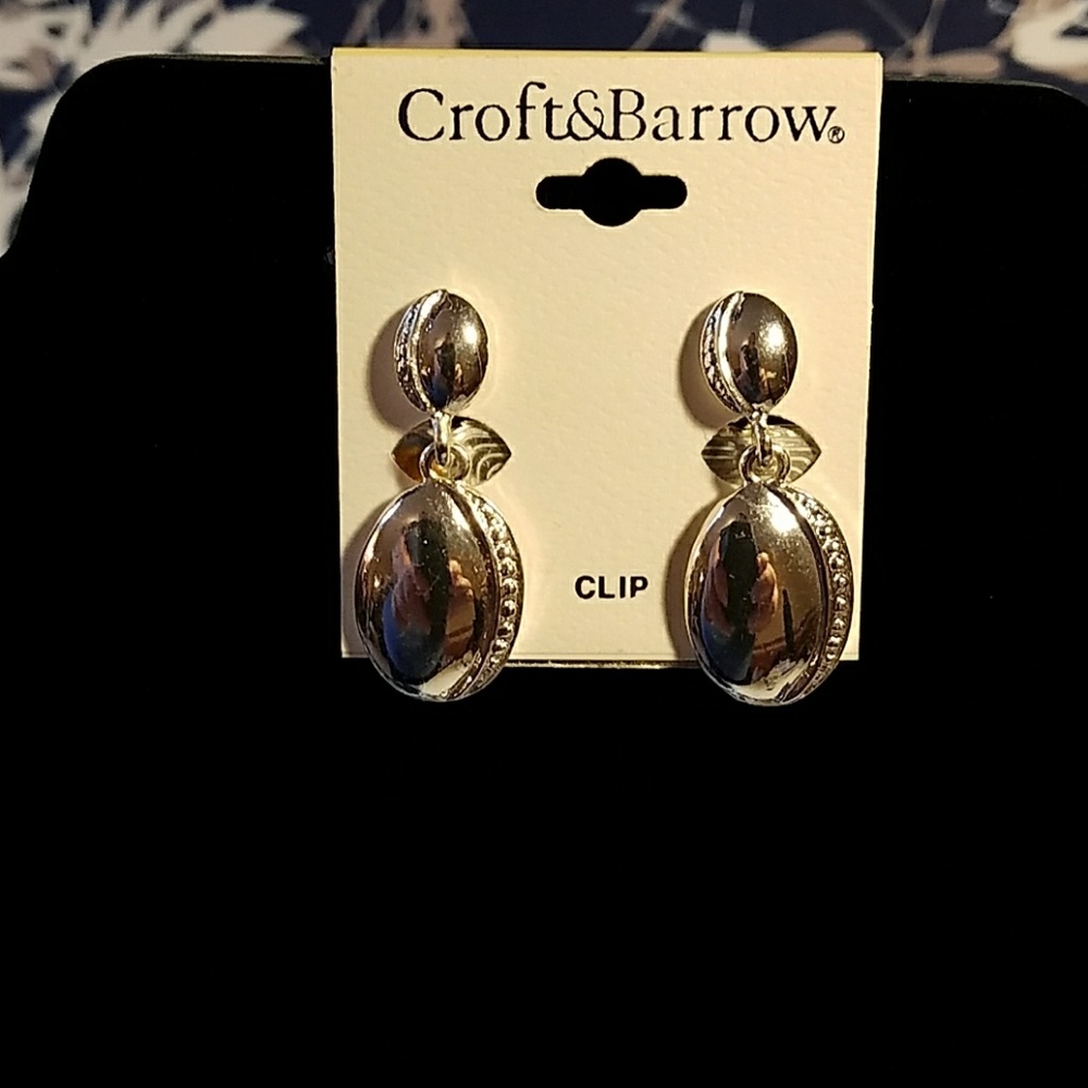 Croft & Barrow Silver Oval Clip On Earrings