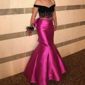 Blush fuchsia prom dress