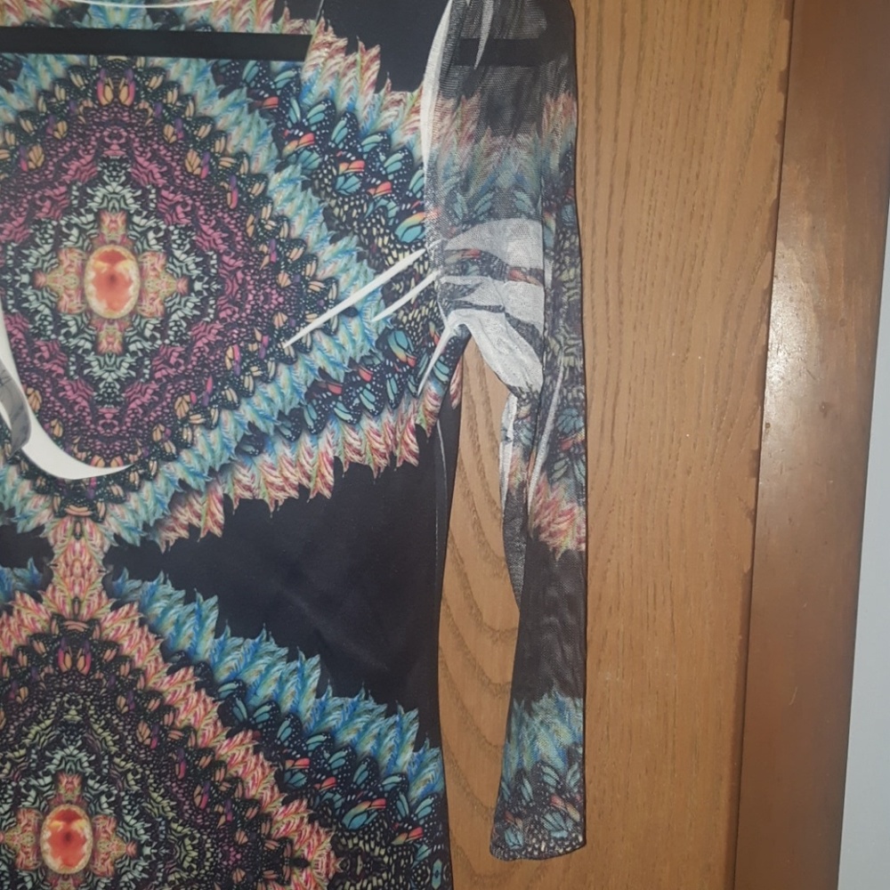 Geometric Pattern Form-Fitting Bodycon Dress - image 3