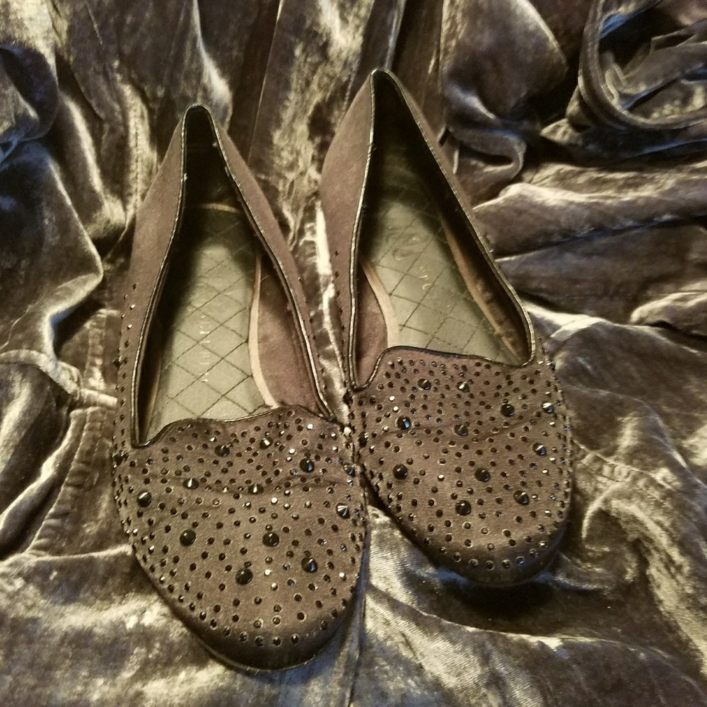 Rock & Republic Satin Smoking Loafers, size 8M