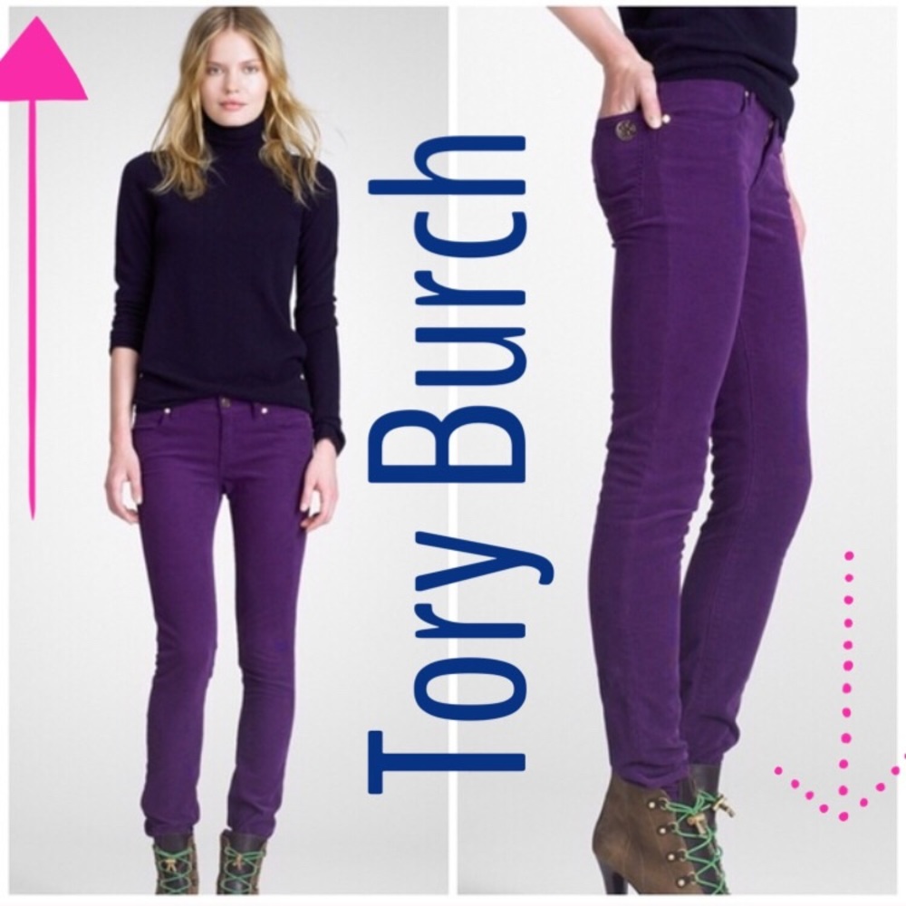 •NWT Tory Burch Lavender Super Skinny Cords SZ 23