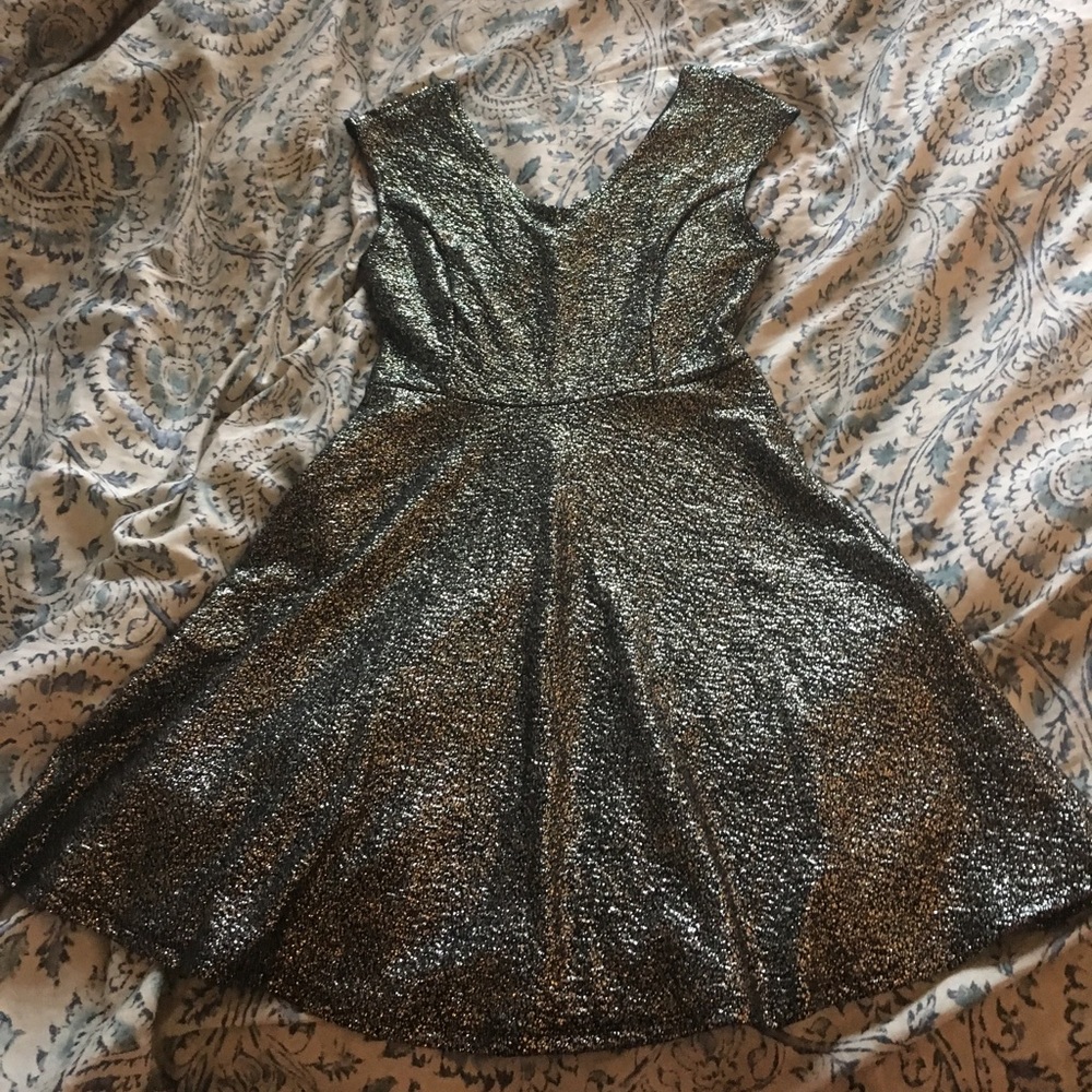 One clothing  black dress with gold glitter size S