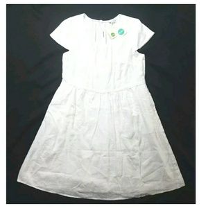 NWT Boden White Linen Short Sleeve Dress Size 14