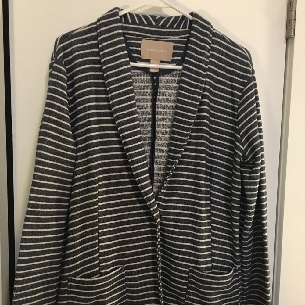 Banana Republic soft striped sweater blazer