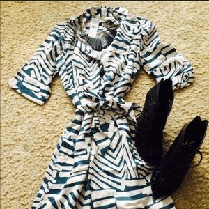LOFT button up geometric dress