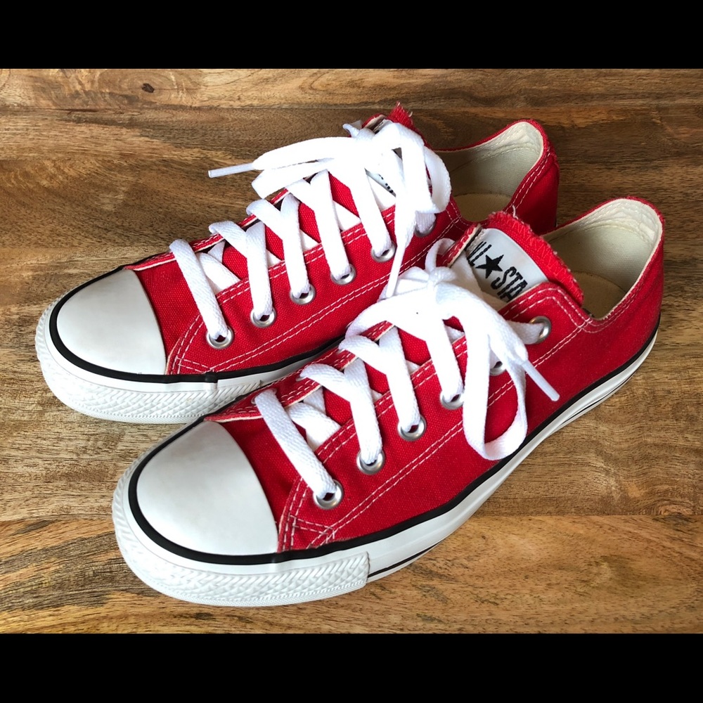 Red Converse All-Star low-top sneakers
