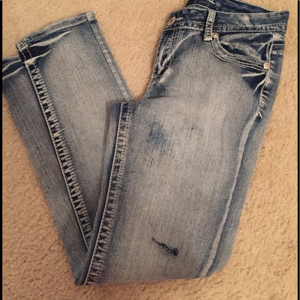 Stonewashed ankle jeans