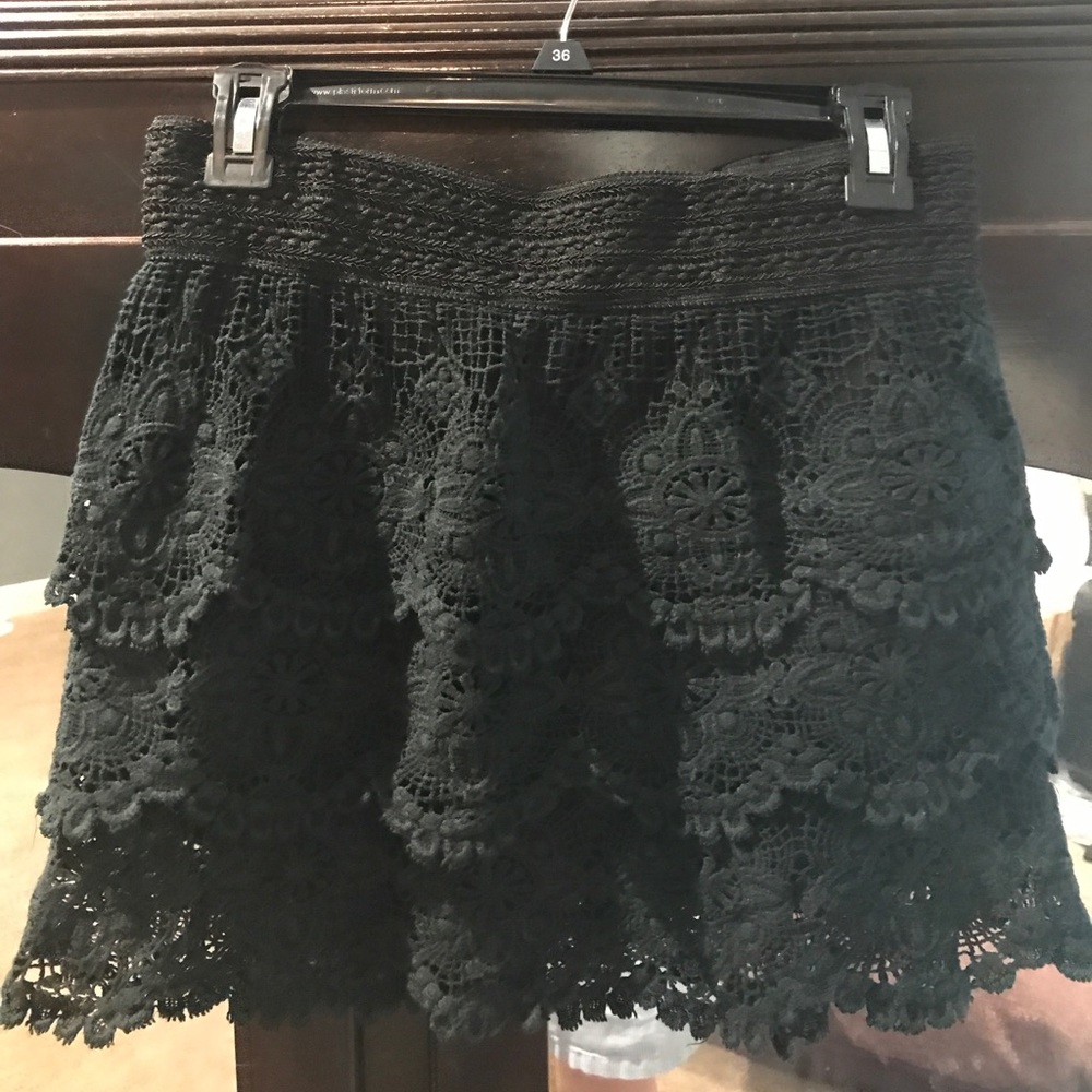 Black lace mini skirt, size M