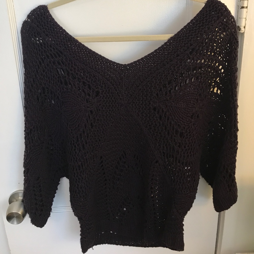 Crocheted Forever 21 Dark Purple Sweater