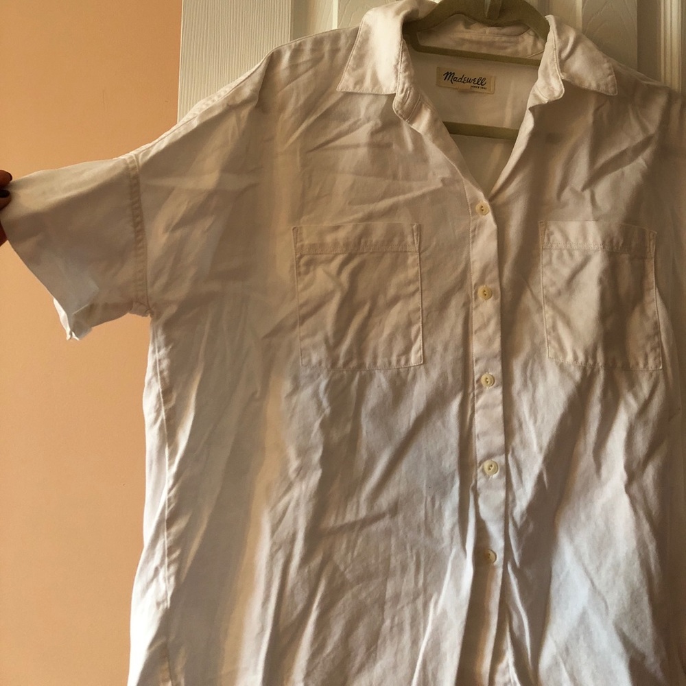 Crisp white oversized button down