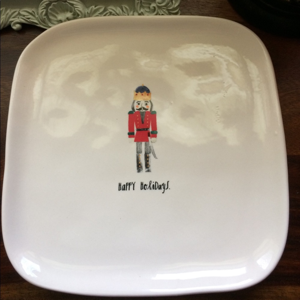 2pc Rae Dunn Red Nutcracker plate set