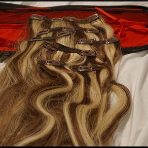 18" Clip On Extensions/ 100% Remy Human Hair