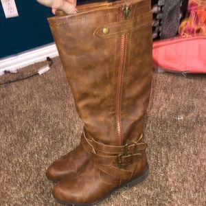 Brown high boots