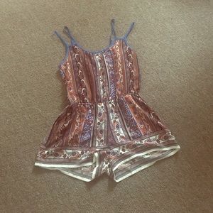 Paisley Romper with Double Shoulder Strap