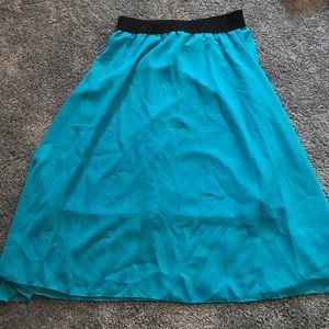 Lularoe Lola skirt turquoise blue - EUC