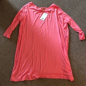 3/4 length Pink Piko Dress
